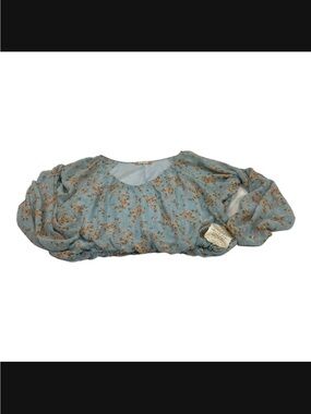 NET Altar’d  State Light Blue Floral Puff Sleeve Women’s Top